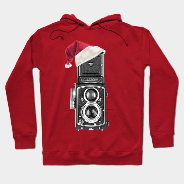 Christmas Vintage Camera Hoodie by DecPhoto